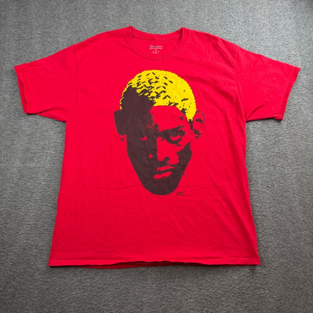 Champion Dennis Rodman Graphic T-Shirt Men's XL Red Short Sleeve Cotton Tee - Picture 1 of 7